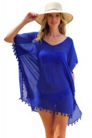 Tunika sukienka plaowa 42162 niebieski